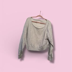 Sunday Light Gray and Pink Trim Top